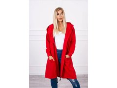 Pláštěnka s kapucí oversize červená