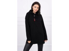 Tunika na zip s&nbsp;kapucí Oversize černá