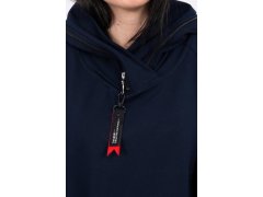 Oversize tmavě modrá tunika na zip s&nbsp;kapucí