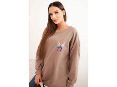 Dámská oversize mikina z bavlny s barevnými křídly na zádech fango