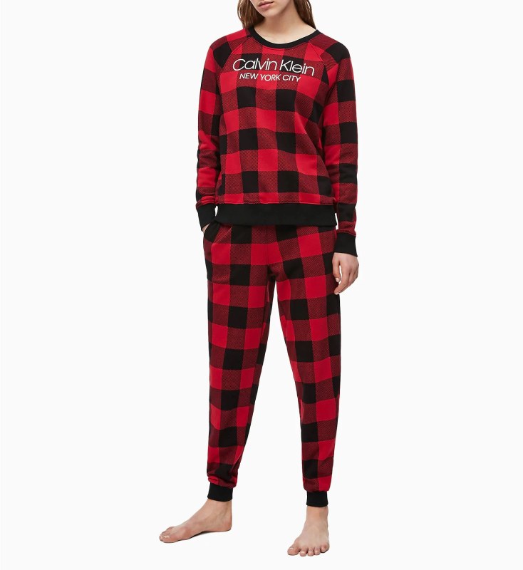 Dámská mikina QS6301E-5VJ černočervená - Calvin Klein - Dámské oblečení Ženy mikiny
