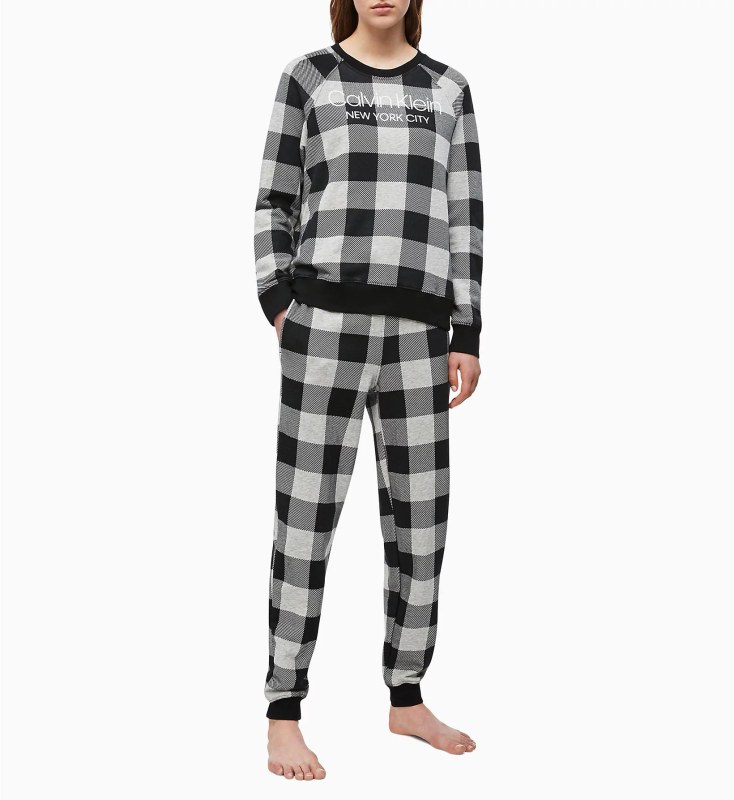 Dámská mikina QS6301E-2ZJ šedočerná - Calvin Klein