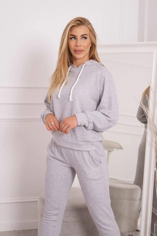 Šedá mikina s kapucí