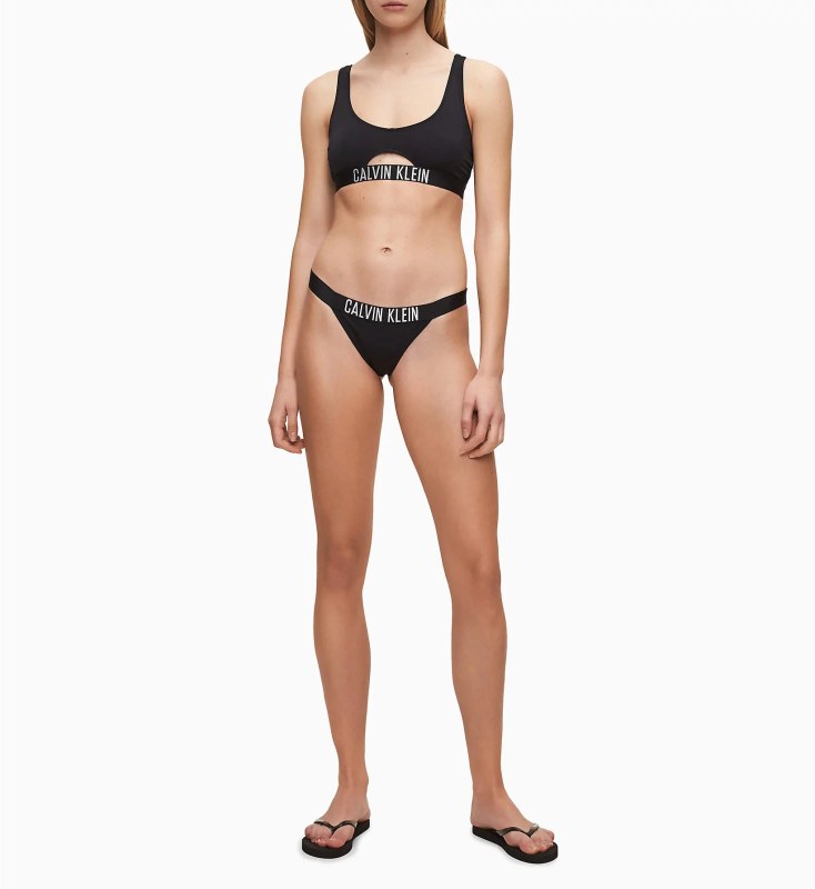 Vrchní díl plavek KW0KW00900-BEH černá - Calvin Klein - Dámské oblečení Ženy plavky dámský horní díl