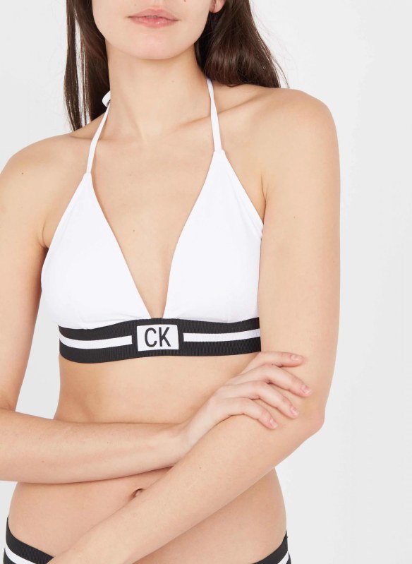 Vrchní díl plavek KW0KW00907-YCD bílá - Calvin Klein - Dámské oblečení Ženy plavky dámský horní díl