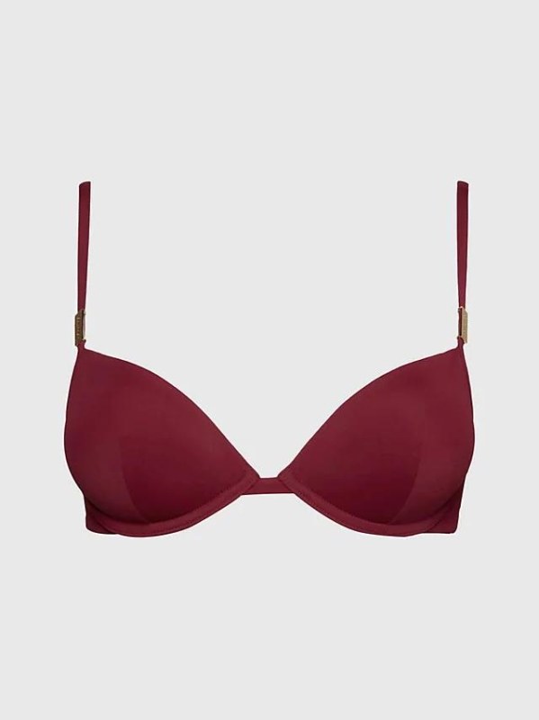 Dámská plavková podprsenka bikini KW0KW02278 XN0 bordó - Calvin Klein - Dámské oblečení Ženy plavky