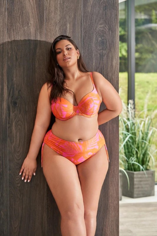 Plavková podprsenka Ava SK 214 Tangerine Maxi s plnými košíčky