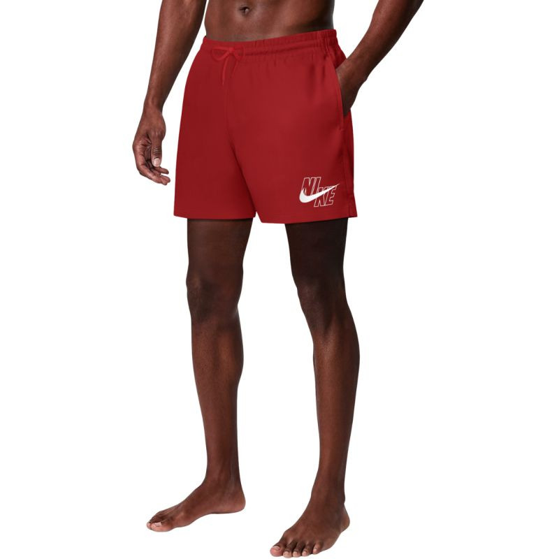 Plavky Nike Logo Lap 5" Volley červené NESSG574 614