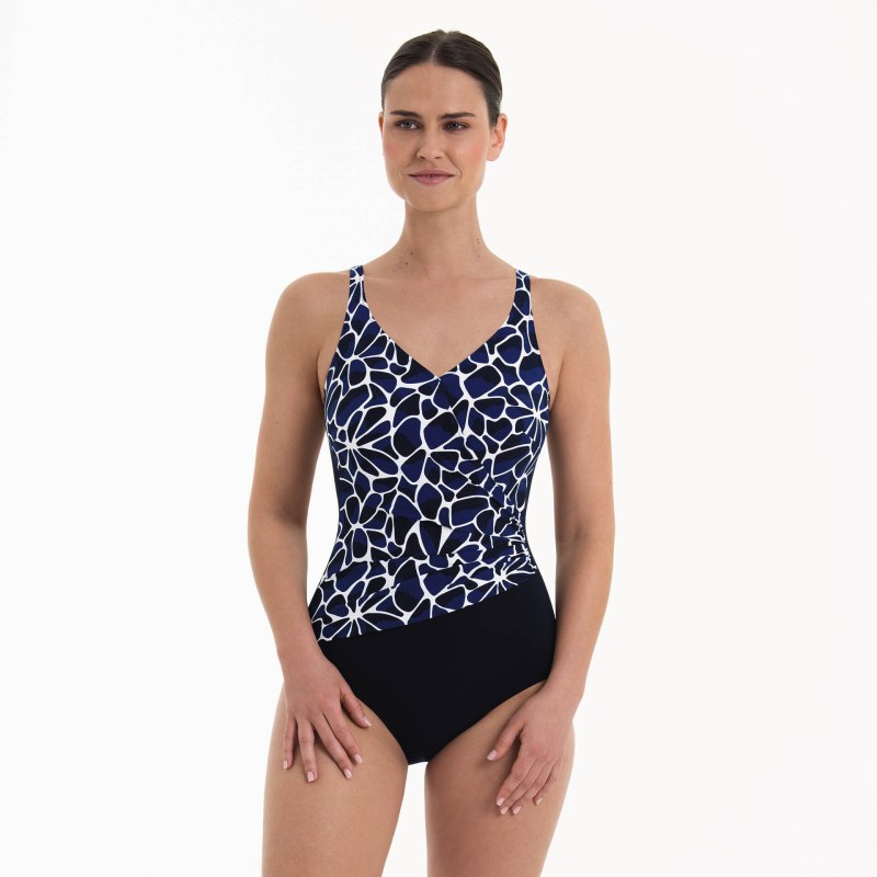Style Praia Care-jednodílné plavky 6311 schwarz/pool blue - Anita Care