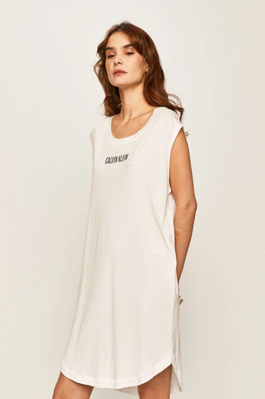 Plážové šaty KW0KW01008-YCD bílá - Calvin Klein - Dámské oblečení Ženy plavky plážové oblečení a&nbsp;doplňky