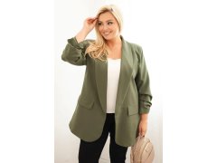 Dámská elegantní Plus Size sako khaki