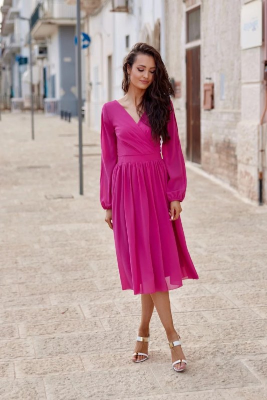Dámské šaty SUK0372 Tmavě fialová - Roco Fashion