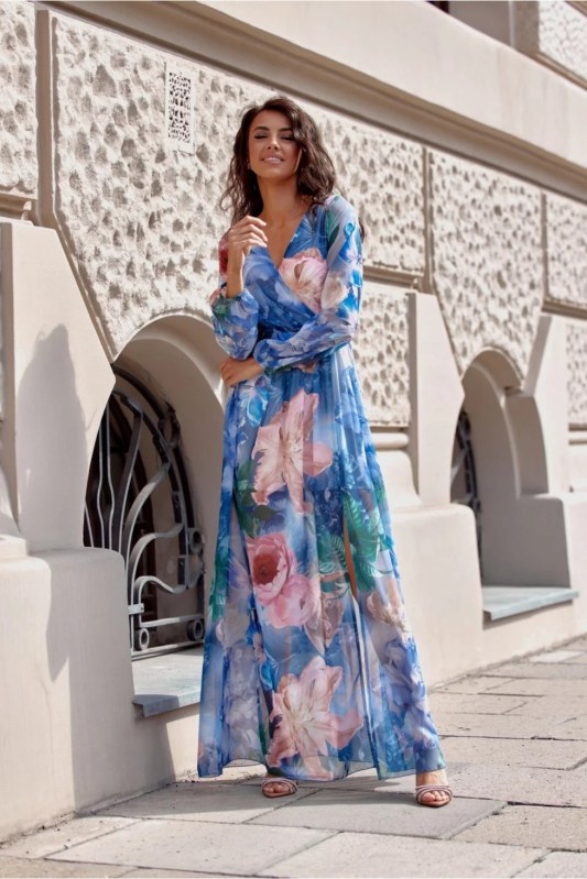Denní šaty SUK419-200470 modro-růžové - Roco Fashion