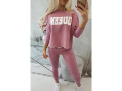 Sada s potiskem Queen tmavě růžová