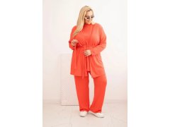 Dámská souprava Plus Size 3-dílná malinová