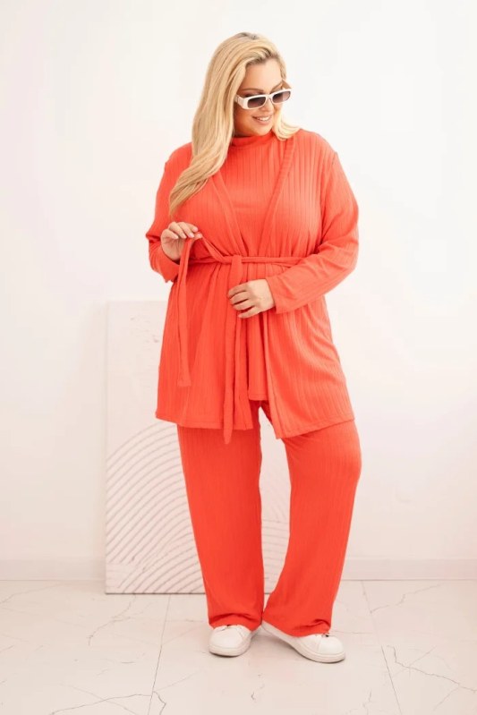 Dámská souprava Plus Size 3-dílná malinová - Dámské oblečení Ženy soupravy a&nbsp;komplety