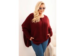Svetr dámský Plus Size z akrylu s volným střihem a rukávem 3/4 fango 7679565