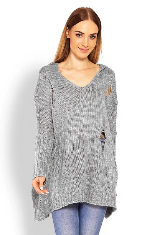 Dlouhý svetr model 114560 PeeKaBoo - Dámské oblečení Ženy svetry