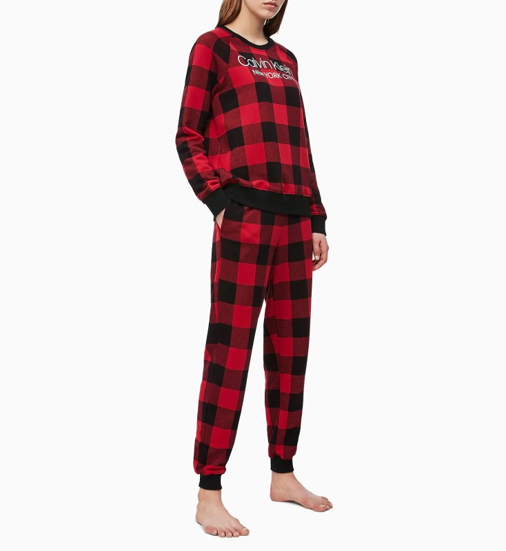 Dámské tepláky QS6302E-5VJ černočervená - Calvin Klein - Dámské oblečení Ženy tepláky