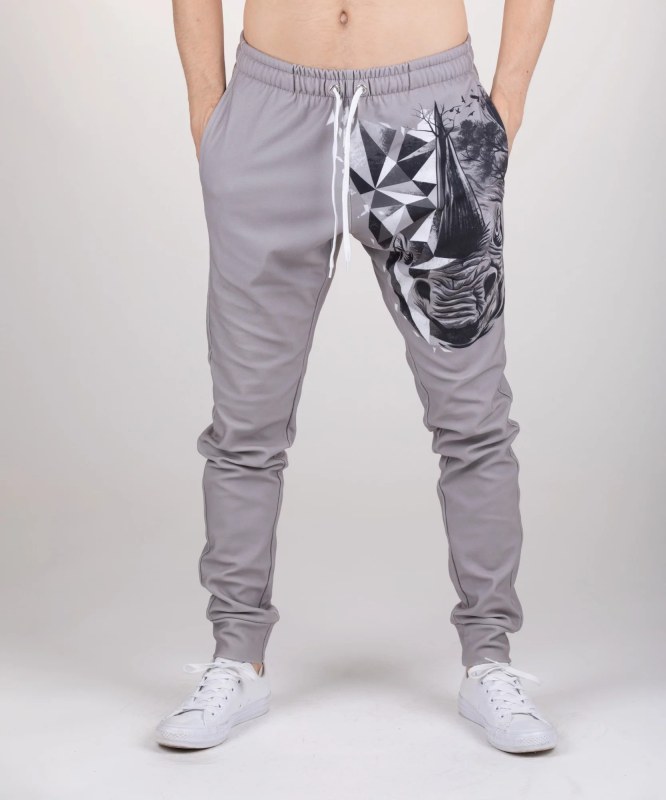 Unisex tepláky 2121560 / AFD394 Šedá s potiskem - Aloha From Deer