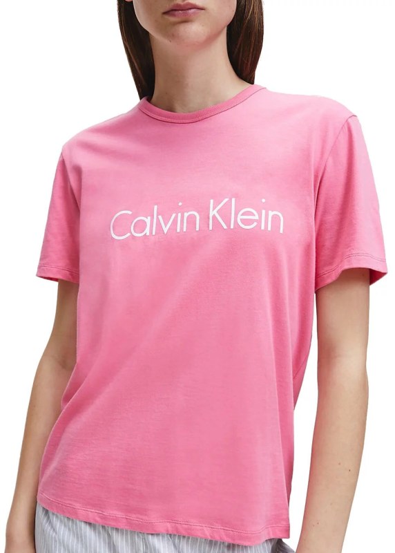 Dámské triko na spaní QS6105E-AD5 růžová - Calvin Klein - Dámské oblečení Ženy trika