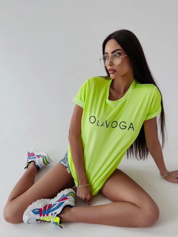 Dámské tričko 277745 neonově limetkové - Ola Voga - Dámské oblečení Ženy trika