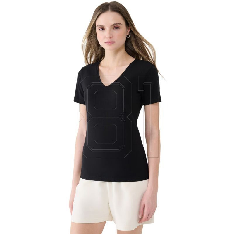 Dámské Slim fit tričko 4FWSS25TTSHF1990 20S Černá - 4F