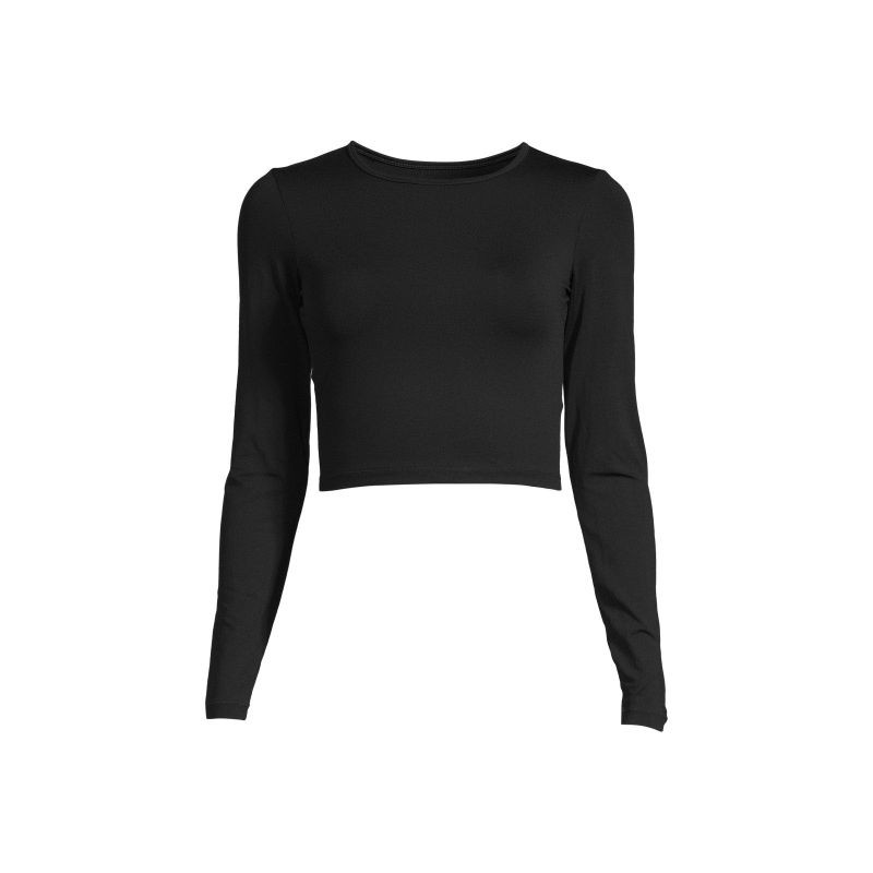 CASALL Crop Tričko s dlouhým rukávem Black