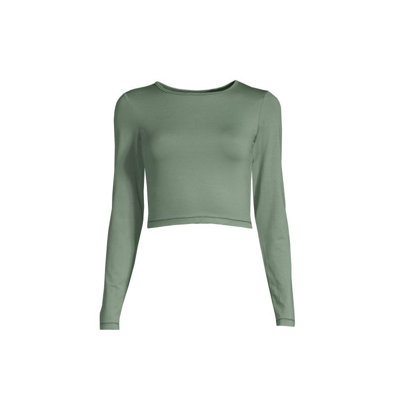 CASALL Crop Tričko s dlouhým rukávem dusty green