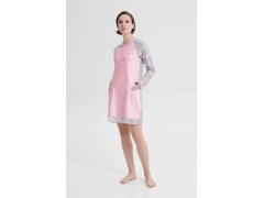 Dámská noční košile s&nbsp;dlouhým rukávem 19166 růžové - Vamp 1