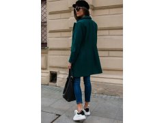 Dámský kabát 184493 - PLA0012 tmavě zelený - Roco Fashion 1