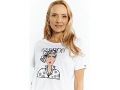 Dámské tričko TSH0190-000 Bílá vzor b- Monnari 3