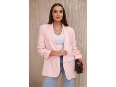 Sako s klopami elegantní pudrově růžov - Kesi 2