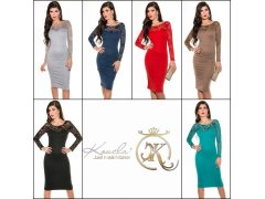 Sexy pencildress se šaty 18407 hnědé - Koucla 5