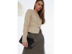 Elegantní koženková bunda JAC0400 béžová - Monnari 3