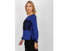 Dámská halenka LK-BZ-506877.15x Královská modř s černou - FPrice 6