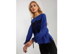 Dámská halenka LK-BZ-506877.15x Královská modř s černou - FPrice 7
