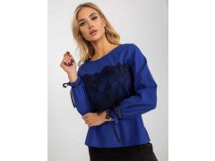 Dámská halenka LK-BZ-506877.15x Královská modř s černou - FPrice 8