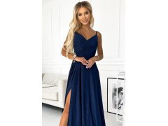 Dámské elegantní šaty 299-10 tmavě modré - Numoco 4