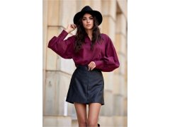 Krátká koženková sukně SPO0052 černá - Roco Fashion 2