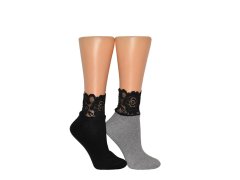 Dámské ponožky 1061 Šedá s&nbsp;černou - Milena 2