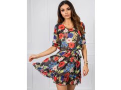 Dámské šaty LK SK 507626.70 černé s&nbsp;květinami - FPrice 2