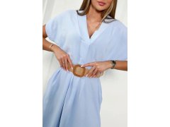 Dámské šaty s&nbsp;ozdobným páskem 24139 sv. modré - Kesi 6