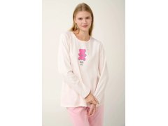 Dámské pyžamo s&nbsp;potiskem 21932 Světle růžová s&nbsp;ecru - Vamp 4