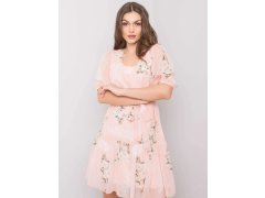 Dámské květované šaty LK SK 508129.06X Pudr růžová - Lakerta 3