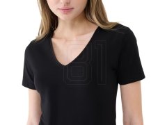 Dámské Slim fit tričko 4FWSS25TTSHF1990 20S Černá - 4F 2