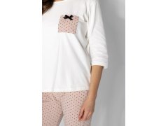 Dámské pyžamo Eliza Ecru s&nbsp;béžovou - Momenti Per Me 1