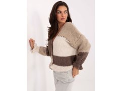 Dámský svetr MI SW 0903.87 Béžovohnědý s&nbsp;ecru - FPrice 1