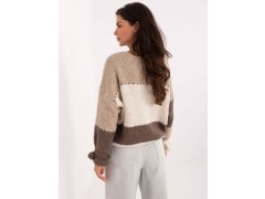 Dámský svetr MI SW 0903.87 Béžovohnědý s&nbsp;ecru - FPrice 2