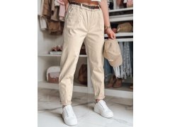Dámské kalhoty chinos s páskem RELCIX lUY2585 béžové - FashionStreet 1